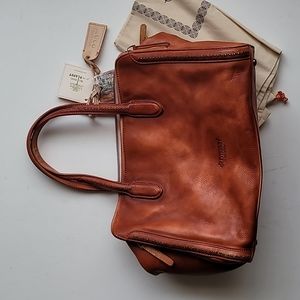 NWT Old Trend Leather Satchel, Spring Meadow